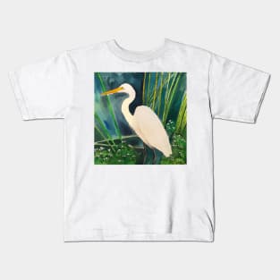 Everglades National Park, Great Egret Kids T-Shirt